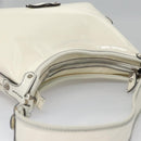 Salvatore Ferragamo Shoulder Bag Enamel White Auth 100748-6