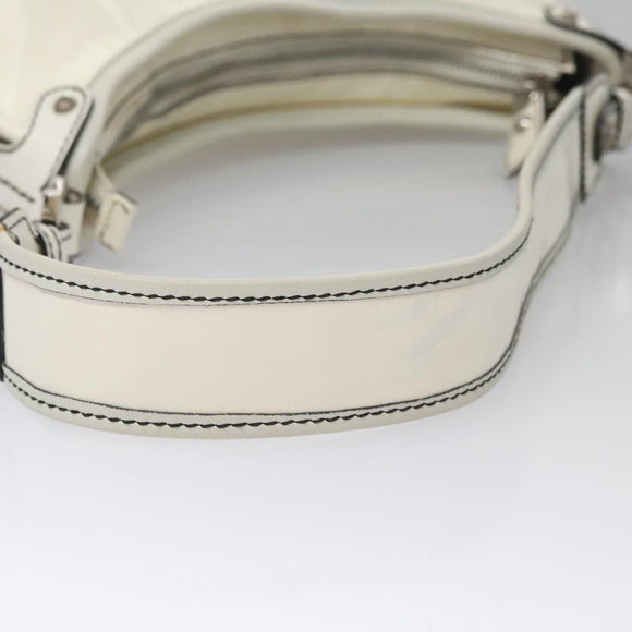 Salvatore Ferragamo Shoulder Bag Enamel White Auth 100748