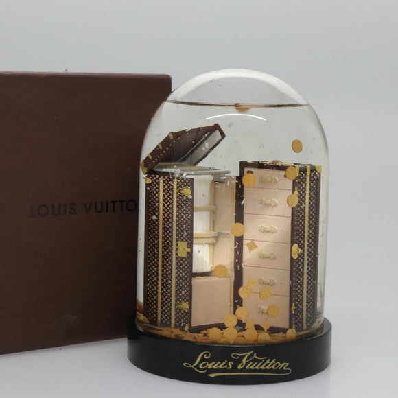 LOUIS VUITTON Wardrobe Trunk Snow Globe 2009 limited year Clear LV Auth 100750M