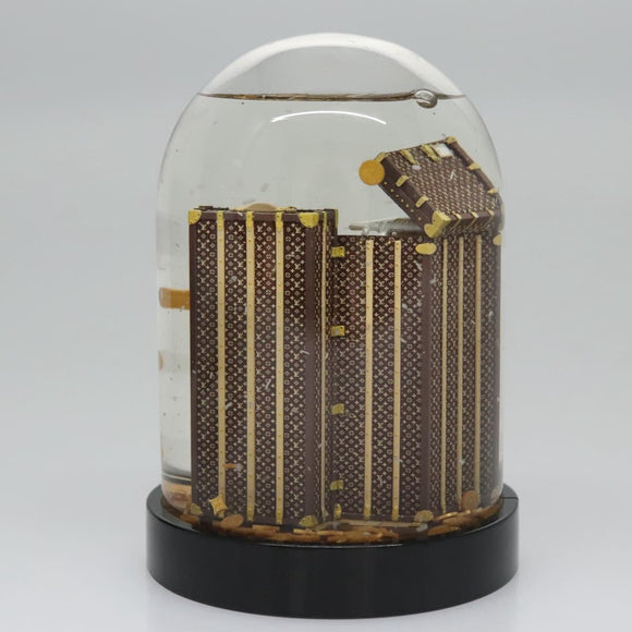 LOUIS VUITTON Wardrobe Trunk Snow Globe 2009 limited year Clear LV Auth 100750M