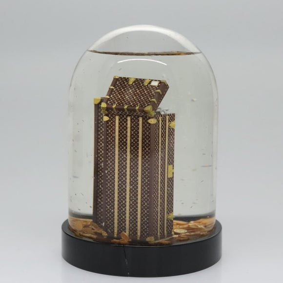 LOUIS VUITTON Wardrobe Trunk Snow Globe 2009 limited year Clear LV Auth 100750M