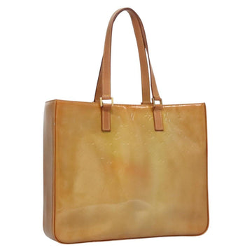 LOUIS VUITTON Monogram Vernis Columbus Tote Bag Beige M91023 LV Auth 100753