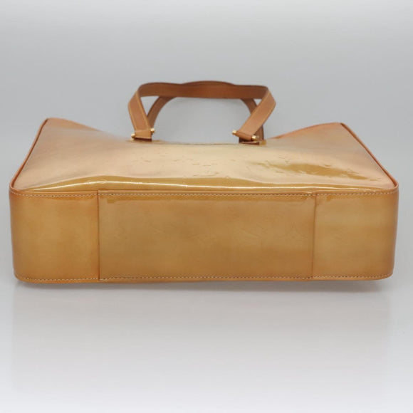 LOUIS VUITTON Monogram Vernis Columbus Tote Bag Beige M91023 LV Auth 100753