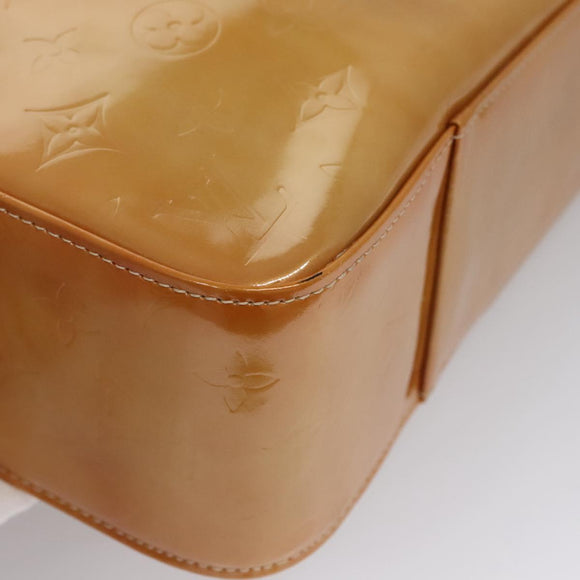 LOUIS VUITTON Monogram Vernis Columbus Tote Bag Beige M91023 LV Auth 100753