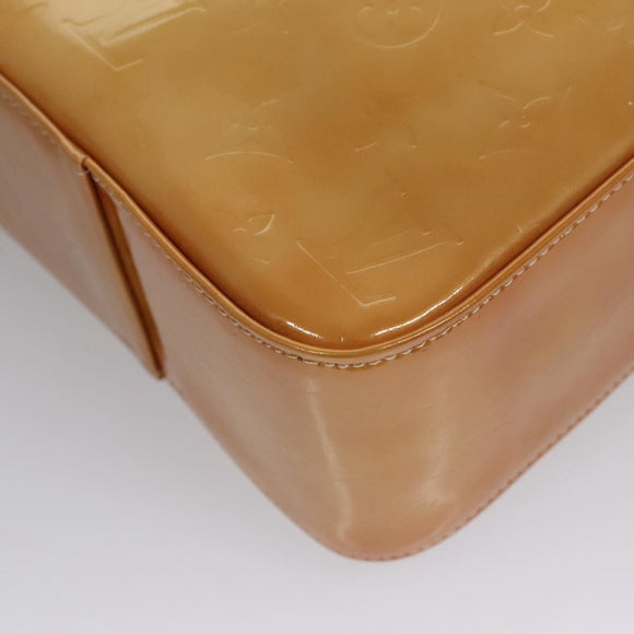 LOUIS VUITTON Monogram Vernis Columbus Tote Bag Beige M91023 LV Auth 100753