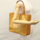 LOUIS VUITTON Monogram Vernis Columbus Tote Bag Beige M91023 LV Auth 100753-25