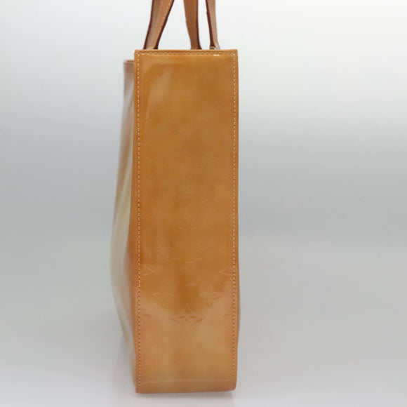 LOUIS VUITTON Monogram Vernis Columbus Tote Bag Beige M91023 LV Auth 100753