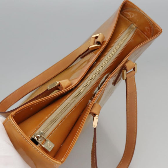 LOUIS VUITTON Monogram Vernis Columbus Tote Bag Beige M91023 LV Auth 100753