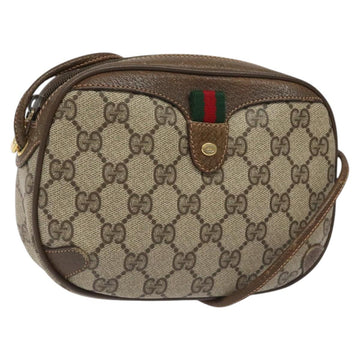 GUCCI GG Supreme Web Sherry Line Shoulder Bag PVC Beige Red Green Auth 100756