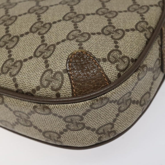 GUCCI GG Supreme Web Sherry Line Shoulder Bag PVC Beige Red Green Auth 100756