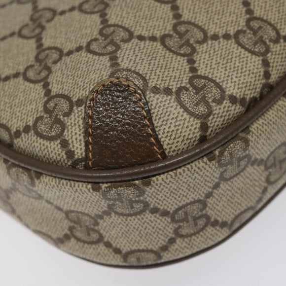 GUCCI GG Supreme Web Sherry Line Shoulder Bag PVC Beige Red Green Auth 100756