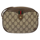 GUCCI GG Supreme Web Sherry Line Shoulder Bag PVC Beige Red Green Auth 100756-13