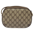 GUCCI GG Supreme Web Sherry Line Shoulder Bag PVC Beige Red Green Auth 100756-2