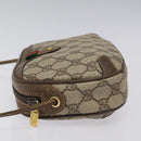GUCCI GG Supreme Web Sherry Line Shoulder Bag PVC Beige Red Green Auth 100756-4