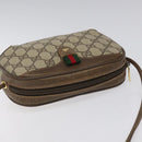 GUCCI GG Supreme Web Sherry Line Shoulder Bag PVC Beige Red Green Auth 100756-6