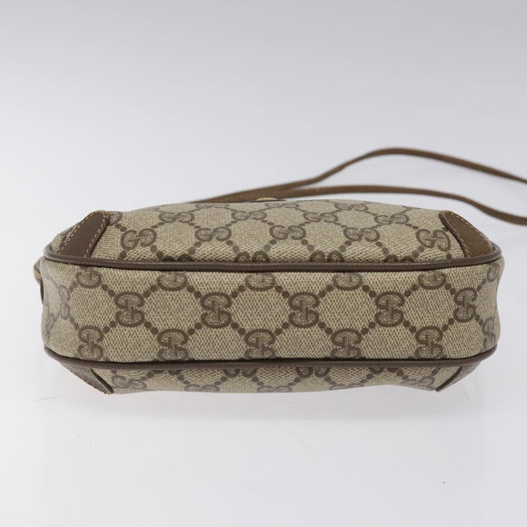 GUCCI GG Supreme Web Sherry Line Shoulder Bag PVC Beige Red Green Auth 100756