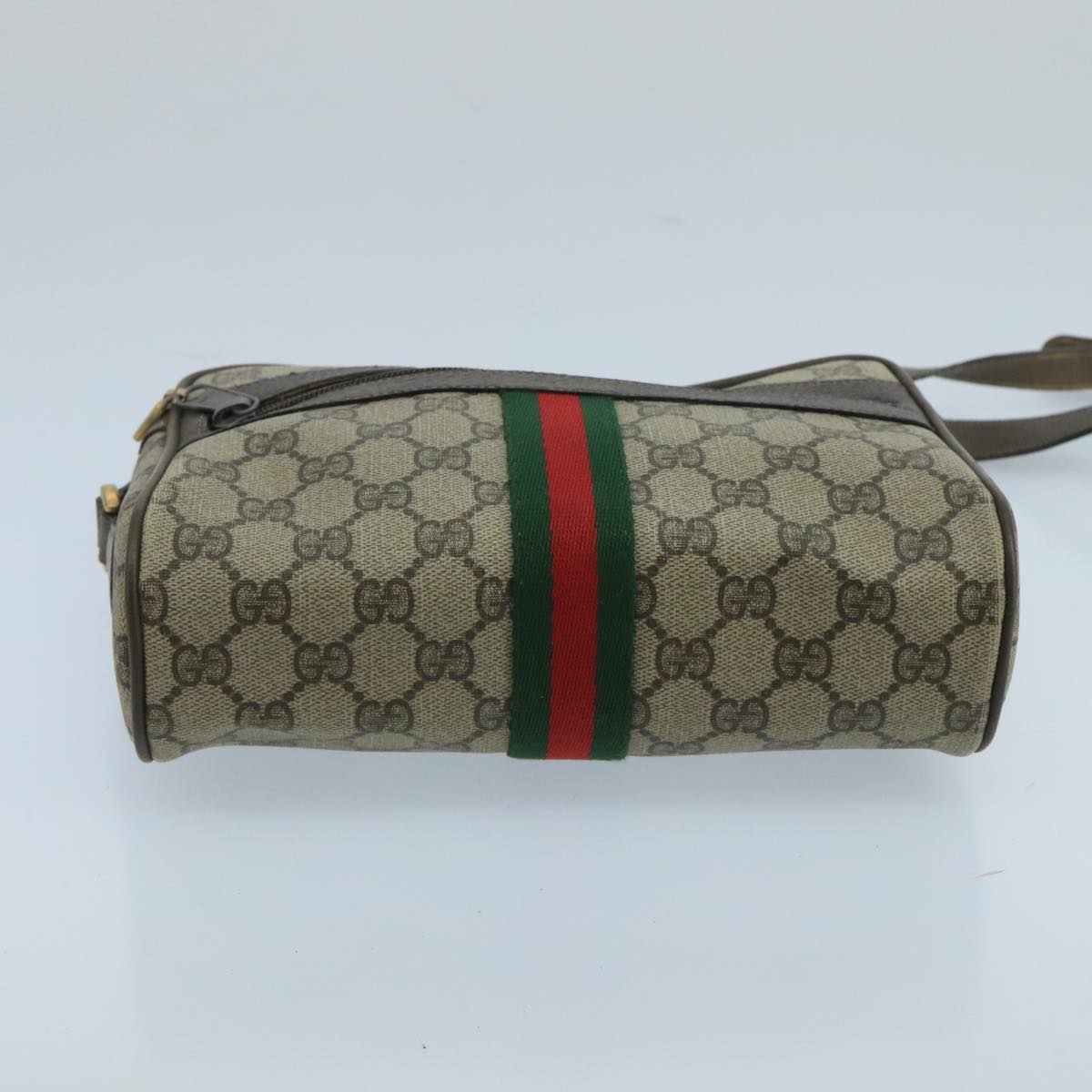 GUCCI GG Supreme Web Sherry Line Shoulder Bag PVC Beige 98 02 004 Auth 100763