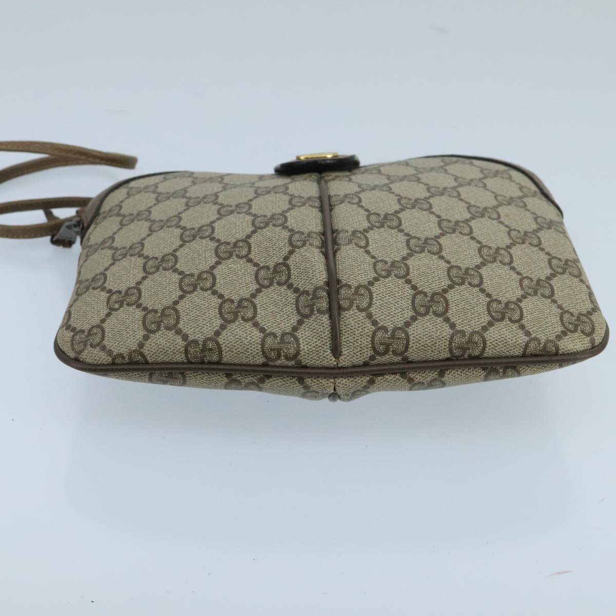 GUCCI GG Supreme Web Sherry Line Shoulder Bag PVC Beige 904 02 043 Auth 100766