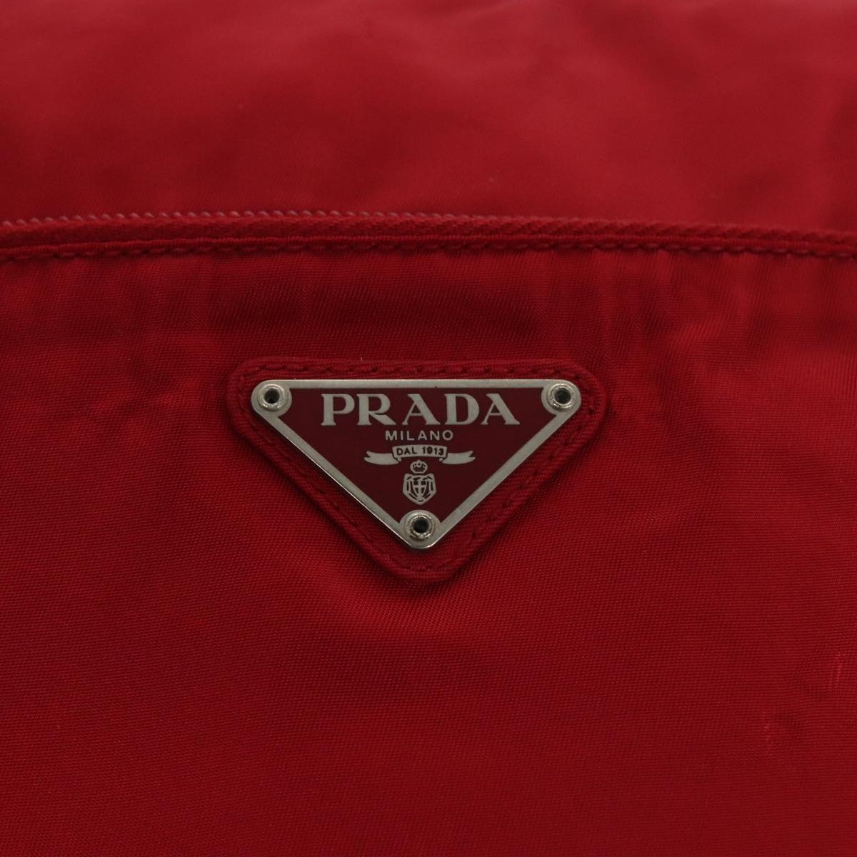 PRADA Shoulder Bag Nylon Red Auth 100777