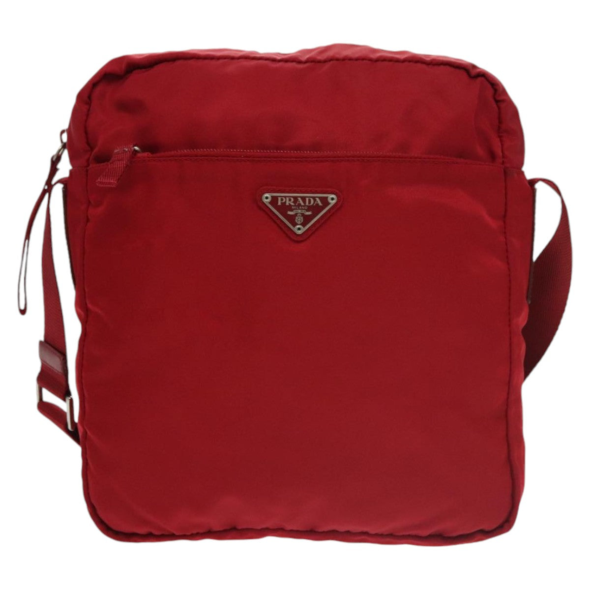 PRADA Shoulder Bag Nylon Red Auth 100777 - 0