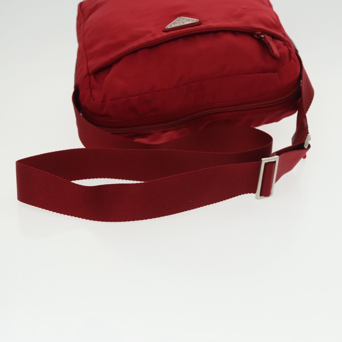 PRADA Shoulder Bag Nylon Red Auth 100777