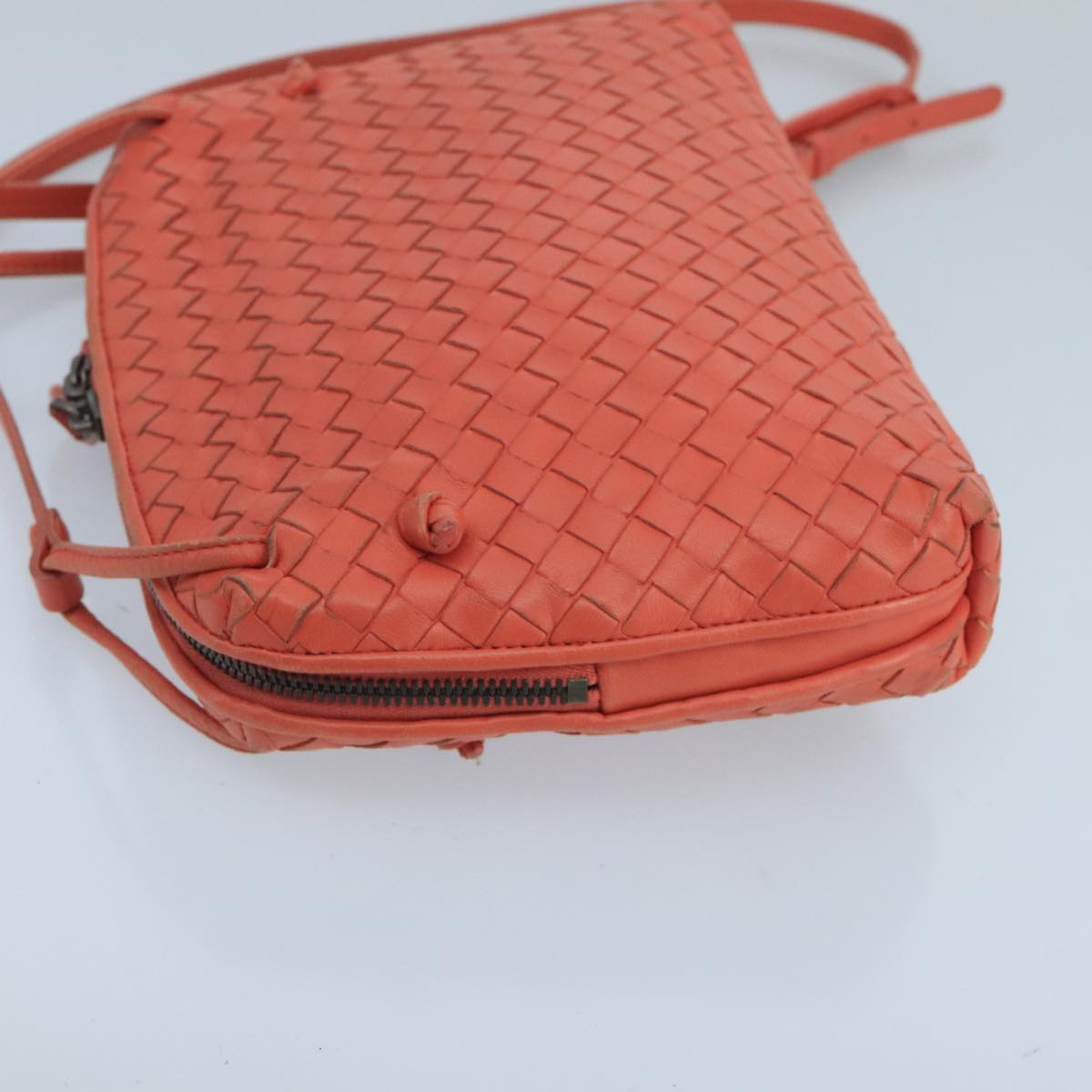 BOTTEGA VENETA INTRECCIATO Shoulder Bag Leather Red 245354 Auth 100787