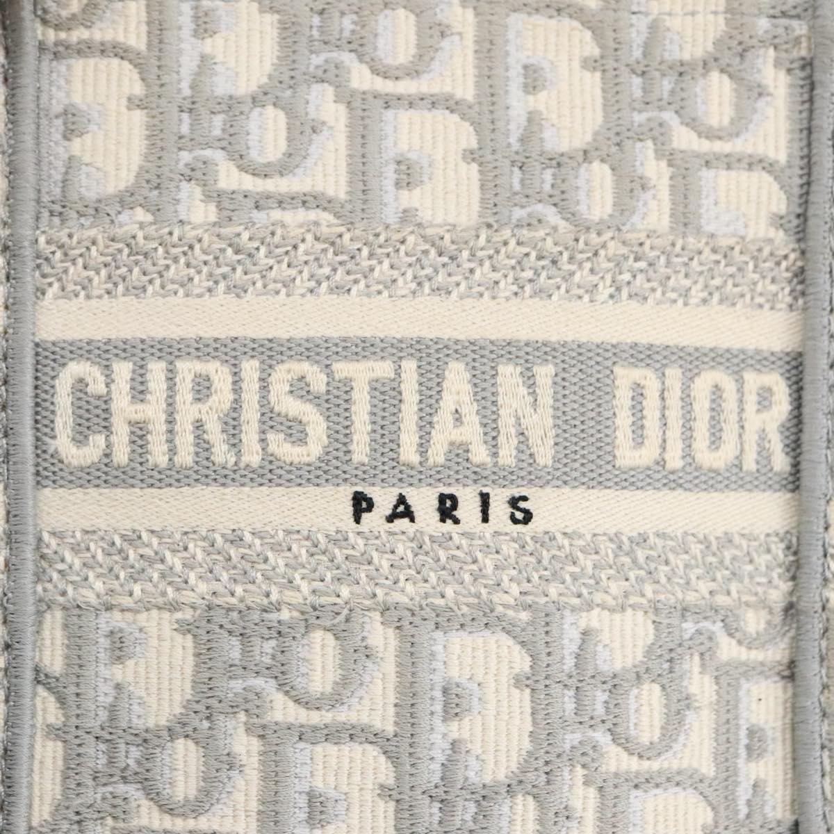 Christian Dior Oblique Vertical Book Tote Mini Tote Bag Canvas Gray Auth 100796A