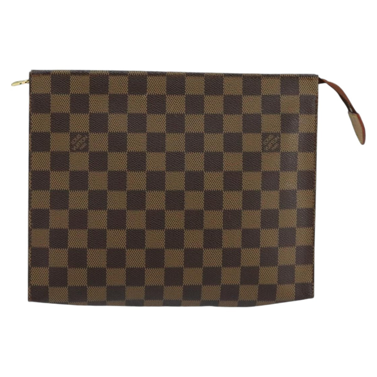 LOUIS VUITTON Damier Ebene Poche Toilette 26 Pouch N47543 LV Auth 100797