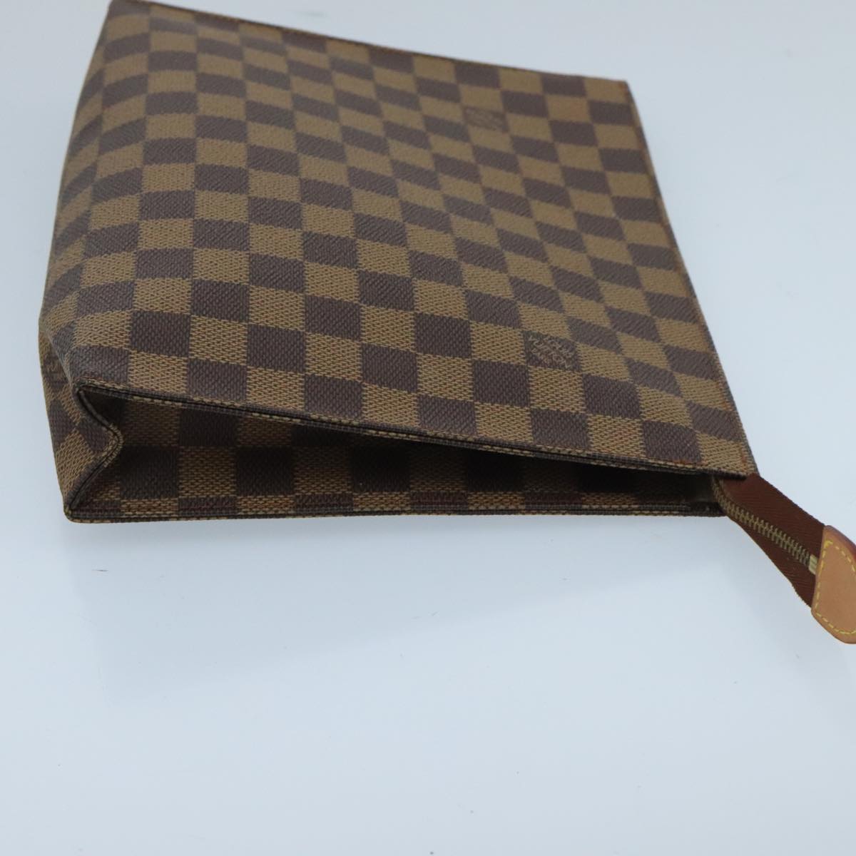 LOUIS VUITTON Damier Ebene Poche Toilette 26 Pouch N47543 LV Auth 100797