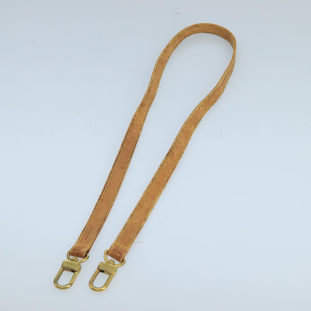 LOUIS VUITTON Shoulder Strap Leather 35.8"" Beige LV Auth 100814