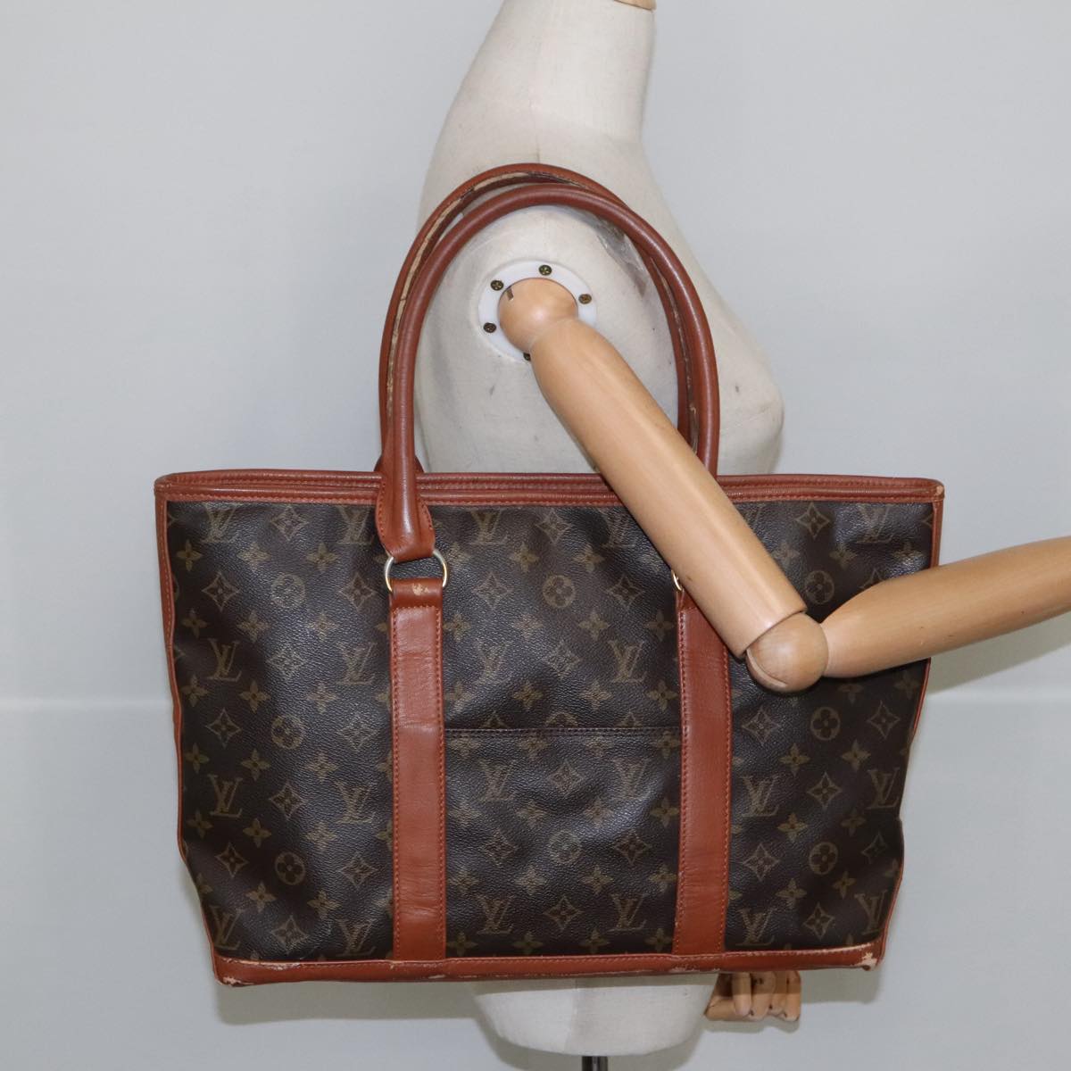 LOUIS VUITTON Monogram Sac Weekend PM Tote Bag M42425 LV Auth 100817