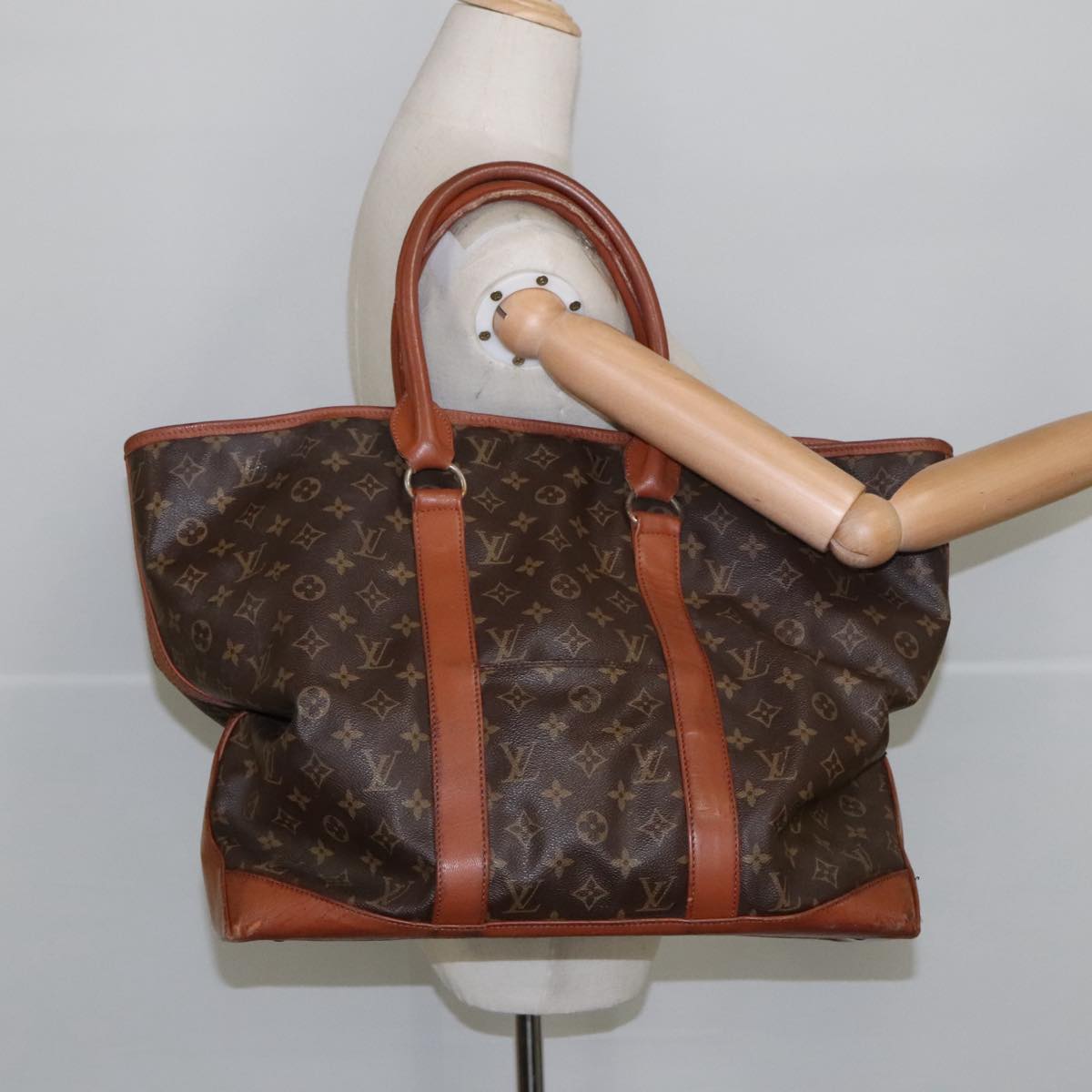 LOUIS VUITTON Monogram Sac Weekend GM Tote Bag M42420 LV Auth 100823