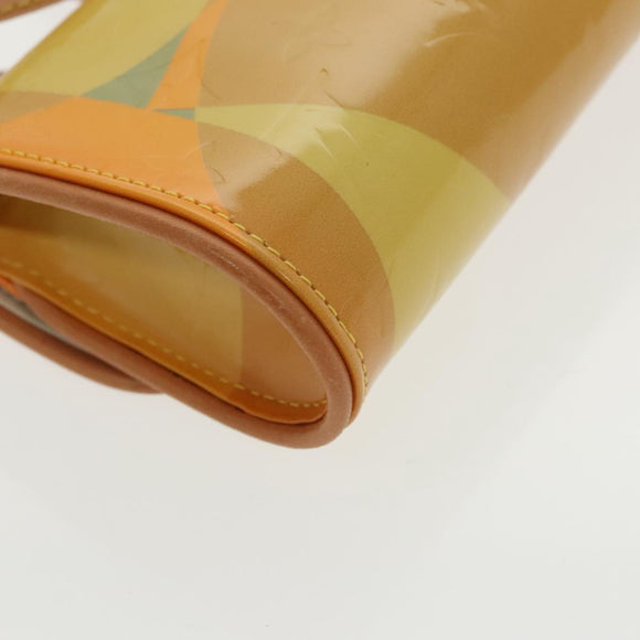 LOUIS VUITTON Monogram Vernis Pochette Fleur Bag Yellow M91118 LV Auth 100844V