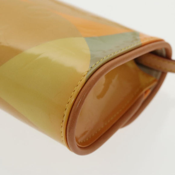 LOUIS VUITTON Monogram Vernis Pochette Fleur Bag Yellow M91118 LV Auth 100844V