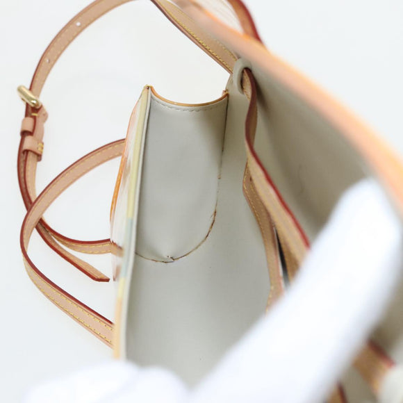 LOUIS VUITTON Monogram Vernis Pochette Fleur Bag Yellow M91118 LV Auth 100844V