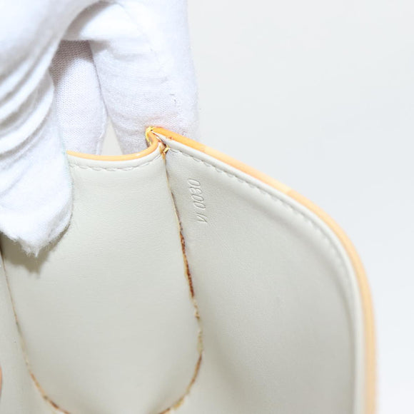 LOUIS VUITTON Monogram Vernis Pochette Fleur Bag Yellow M91118 LV Auth 100844V