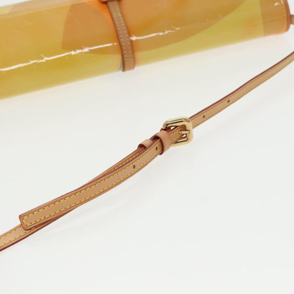 LOUIS VUITTON Monogram Vernis Pochette Fleur Bag Yellow M91118 LV Auth 100844V