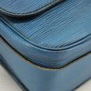 LOUIS VUITTON Epi Cartouchiere MM Shoulder Bag Blue M52245 LV Auth 100848-15