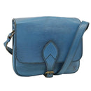 LOUIS VUITTON Epi Cartouchiere MM Shoulder Bag Blue M52245 LV Auth 100848-1