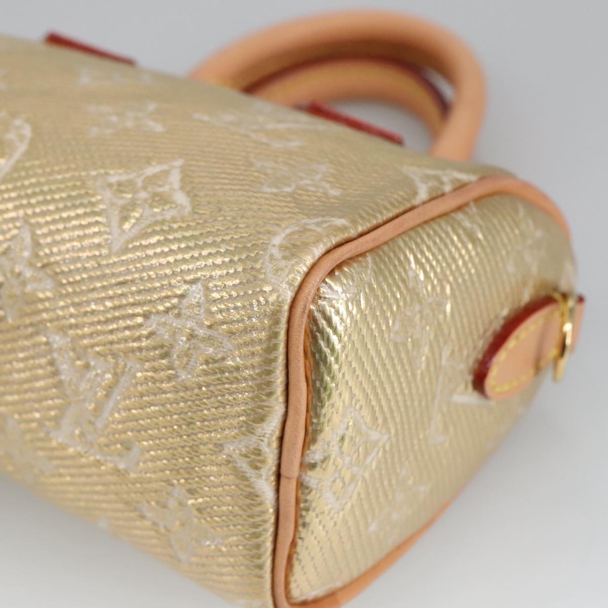 LOUIS VUITTON Monogram Laminated Jacquard Nano Speedy Bag M82242 LV Auth 100862S