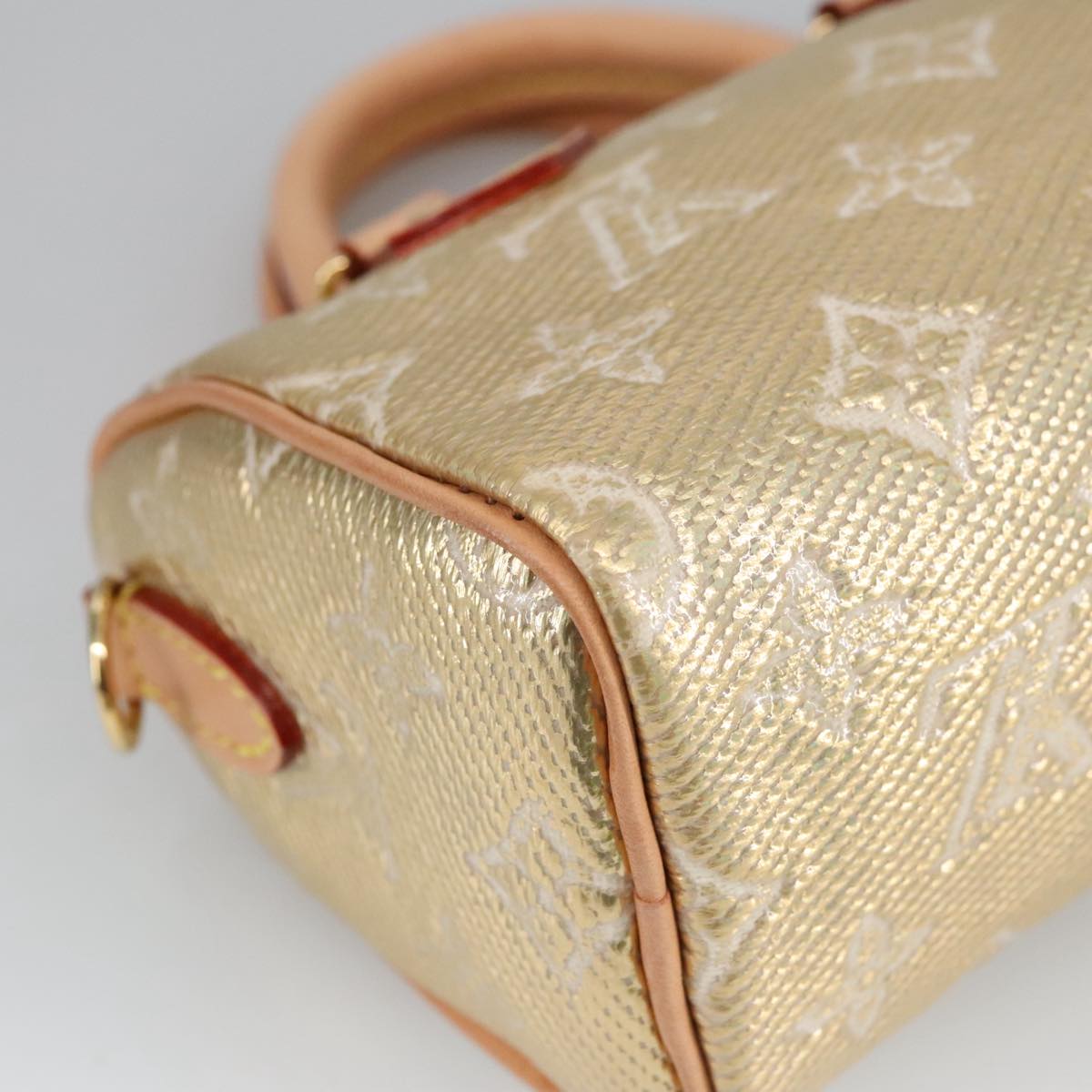 LOUIS VUITTON Monogram Laminated Jacquard Nano Speedy Bag M82242 LV Auth 100862S