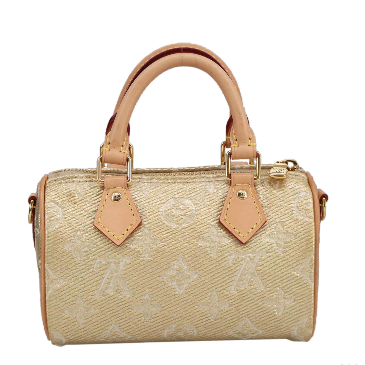 LOUIS VUITTON Monogram Laminated Jacquard Nano Speedy Bag M82242 LV Auth 100862S