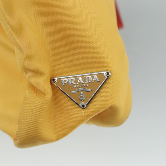 PRADA Hand Bag Nylon Yellow Auth 100865