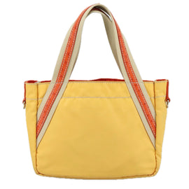 PRADA Hand Bag Nylon Yellow Auth 100865 - 0