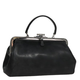 PRADA Hand Bag Leather Black Auth 100868