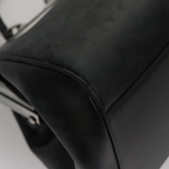 PRADA Hand Bag Leather Black Auth 100868