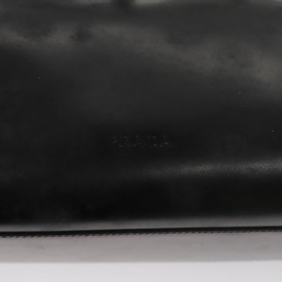 PRADA Hand Bag Leather Black Auth 100868
