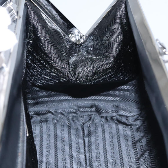 PRADA Hand Bag Leather Black Auth 100868