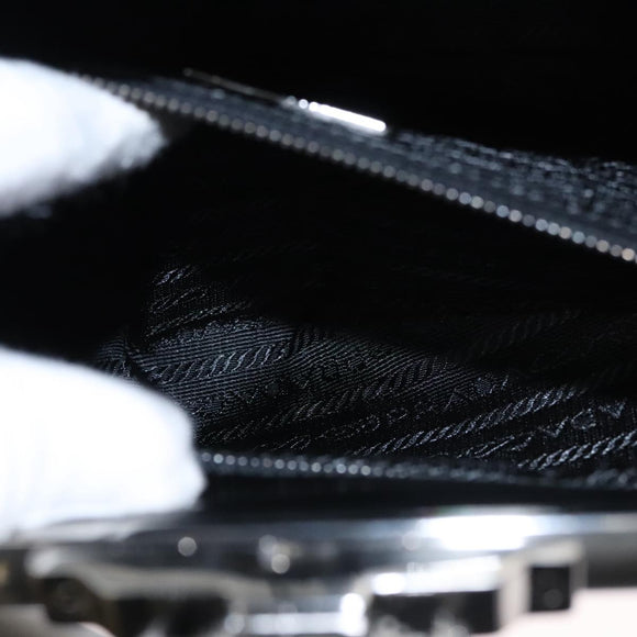 PRADA Hand Bag Leather Black Auth 100868