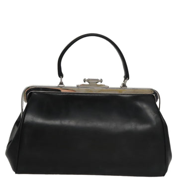 PRADA Hand Bag Leather Black Auth 100868 - 0